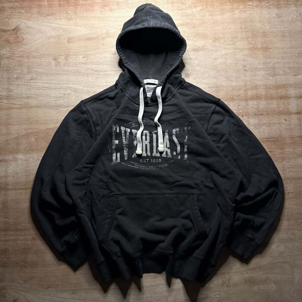 Everlast Hoodie Size XL Black Graphic Pullover Sweatshirt